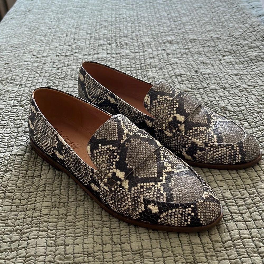 Madewell Snake Embossed Leather Loafers